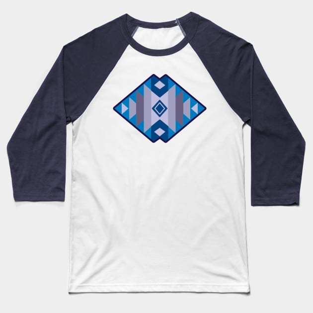 Cool Blue Geometry - Blanket Style Baseball T-Shirt by Bits